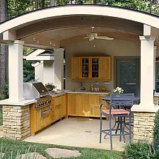 Outdoor Kitchen on Covered Outdoor Kitchen