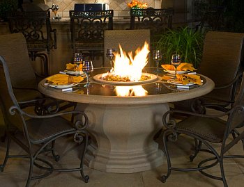 fire pit on dining table