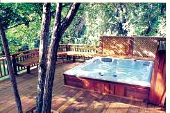 hot tub deck with lattice