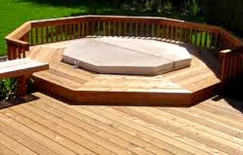 hot tub deck - octogon