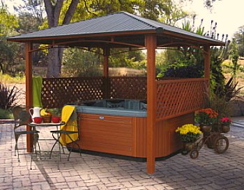 hot tub under gazebo