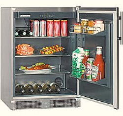 outdoor refrigerator with open door