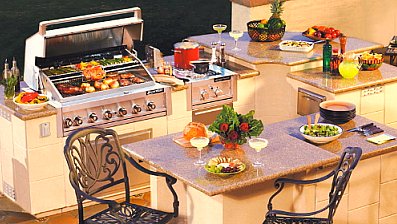 Outdoor Kitchen Island with Granite