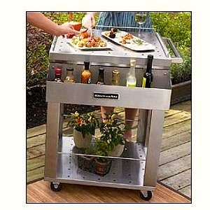 outdoor serving cart - stainless steel