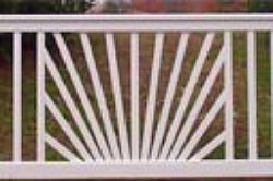 sunburst deck railing - white