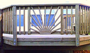 sunburst deck railing - no outside rail