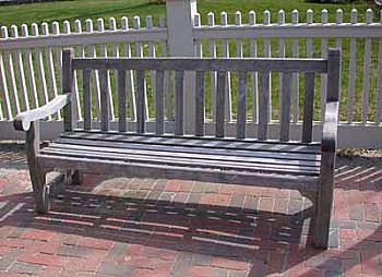 teak weathered bench