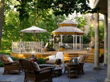 Deck design with gazebo