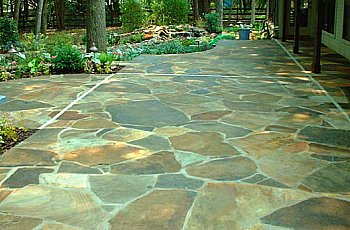 Flagstone with mortar