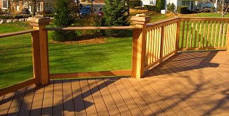 Glass and wood railing