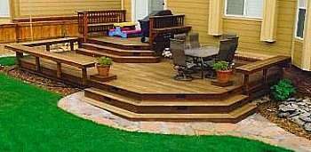 Deck bench as railing