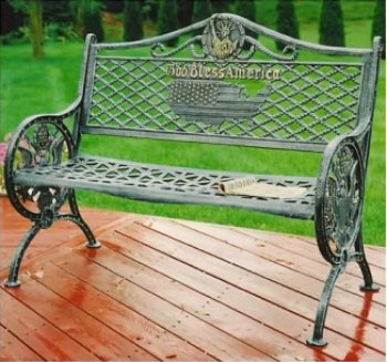 Outdoor Bench - God Bless America