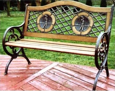 outdoor bench - golf theme