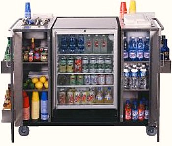 beverage cart with drinks