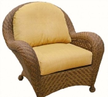 wicker chair with cushion
