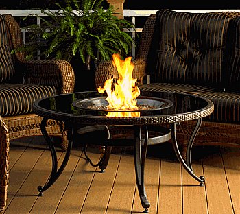 fire pit - black glass