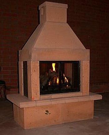 outdoor fireplace sandstone