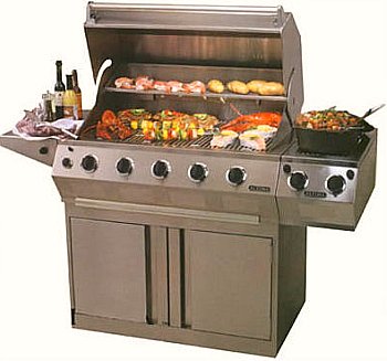 gas grill with food