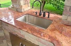 outdoor sink in granite bar