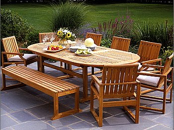 Teak outdoor table and chairs