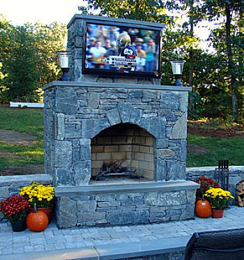 Outdoor TV over Fireplace