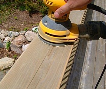 Sanding  Deck Railing