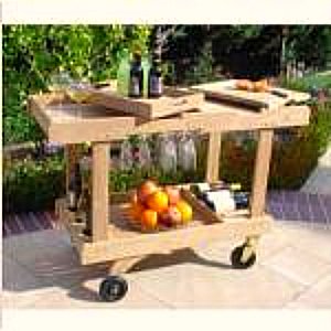 outdoor serving cart - teak