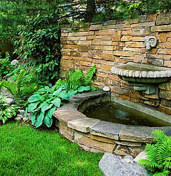 backyard water wall